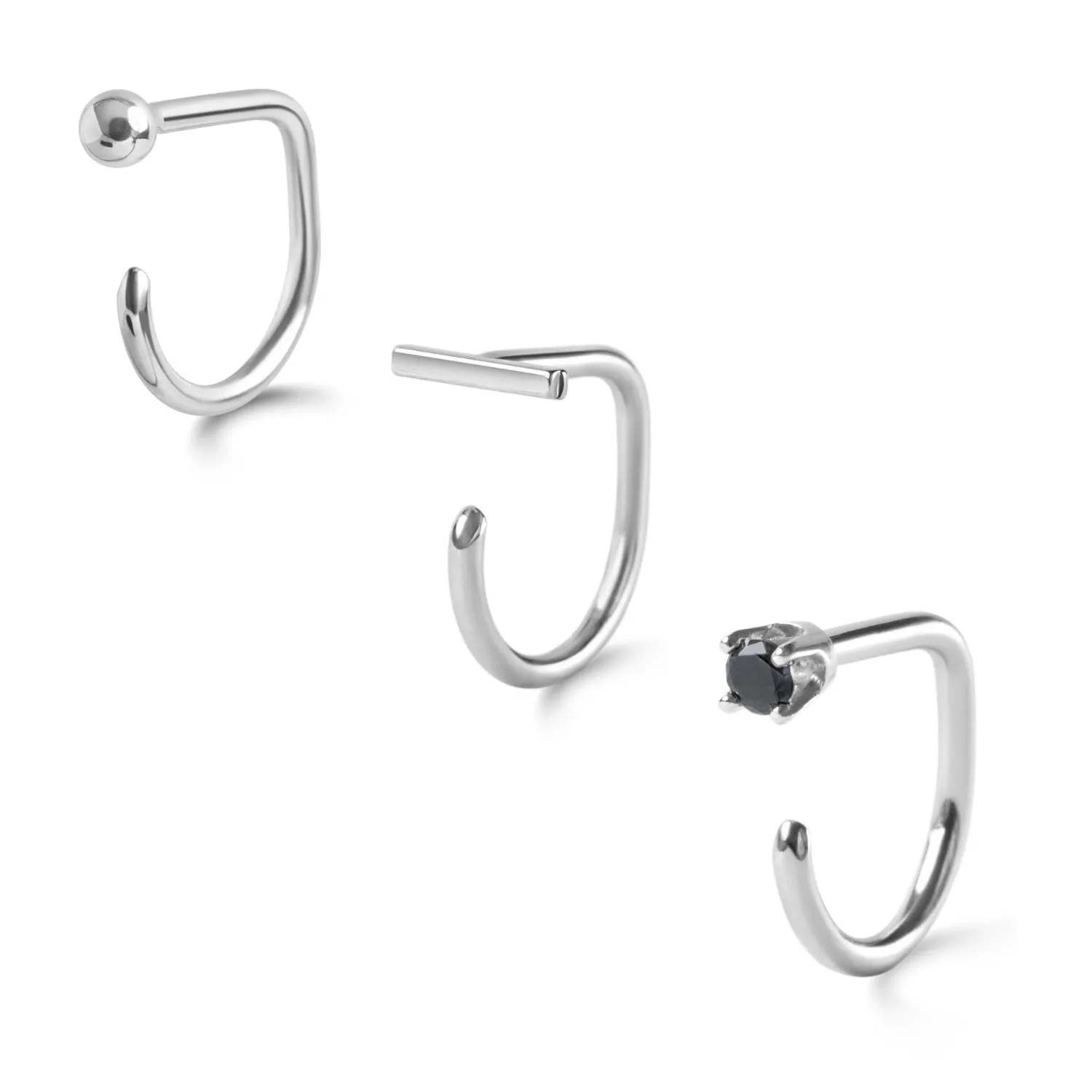 Claw Earring Set, White Gold