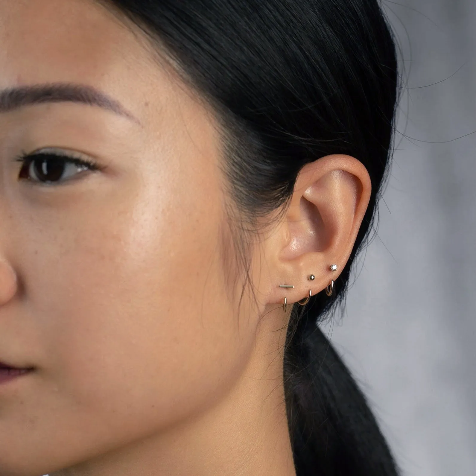 Claw Earring Set, White Gold