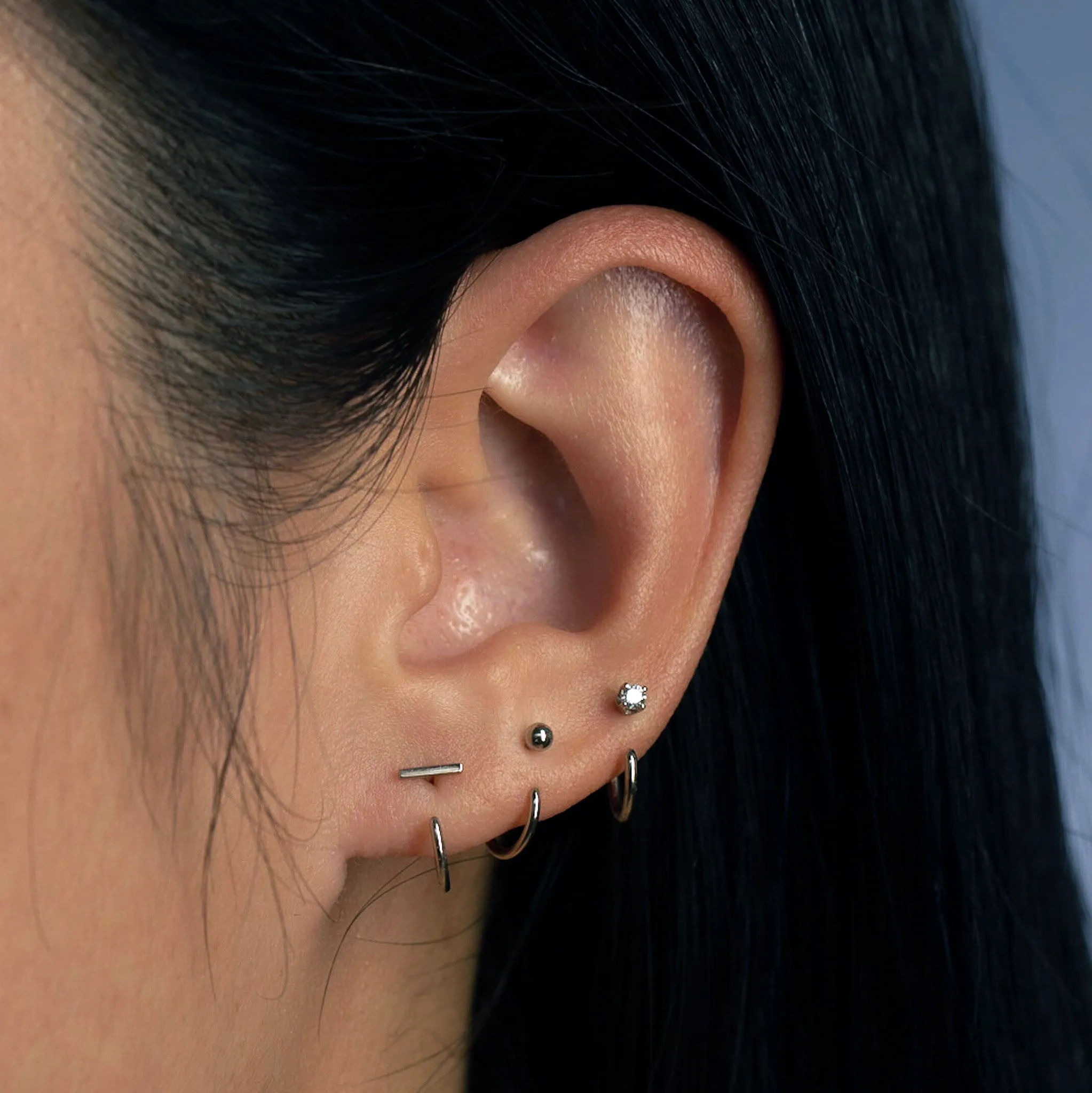 Claw Earring Set, White Gold