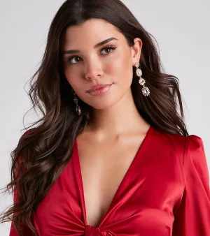 Clear Gems Statement Earrings