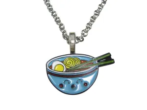 Colorful Happy Ramen Noodle Bowl Pendant Necklace