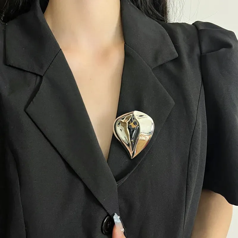 Concave Convex Water Droplet Brooch