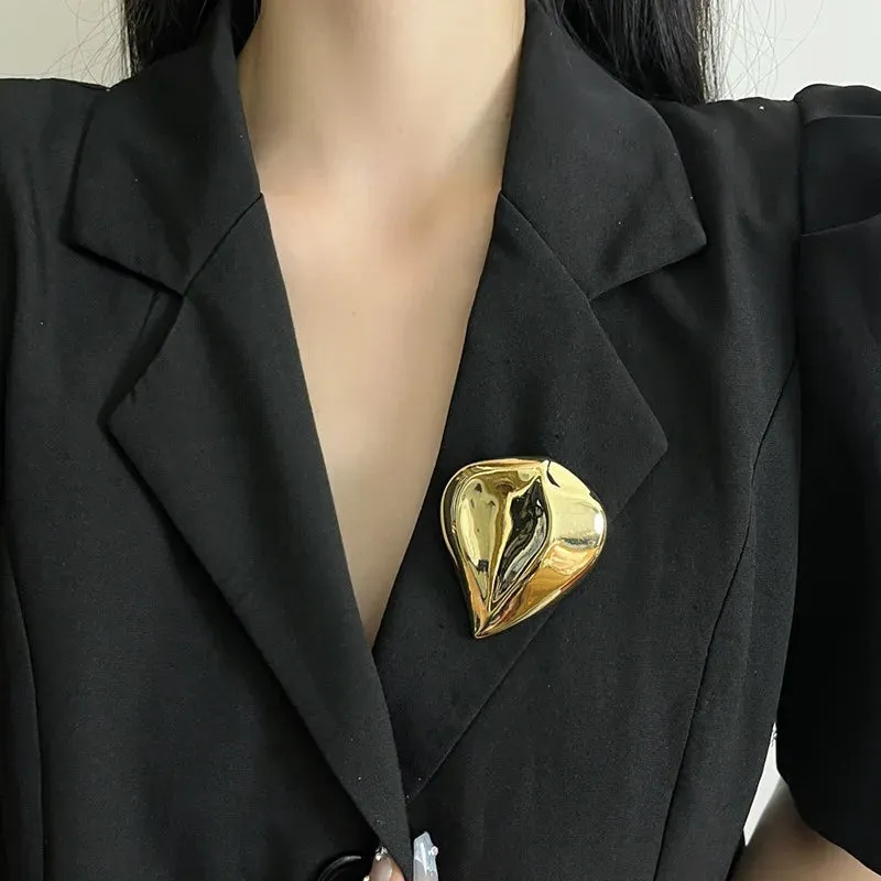Concave Convex Water Droplet Brooch