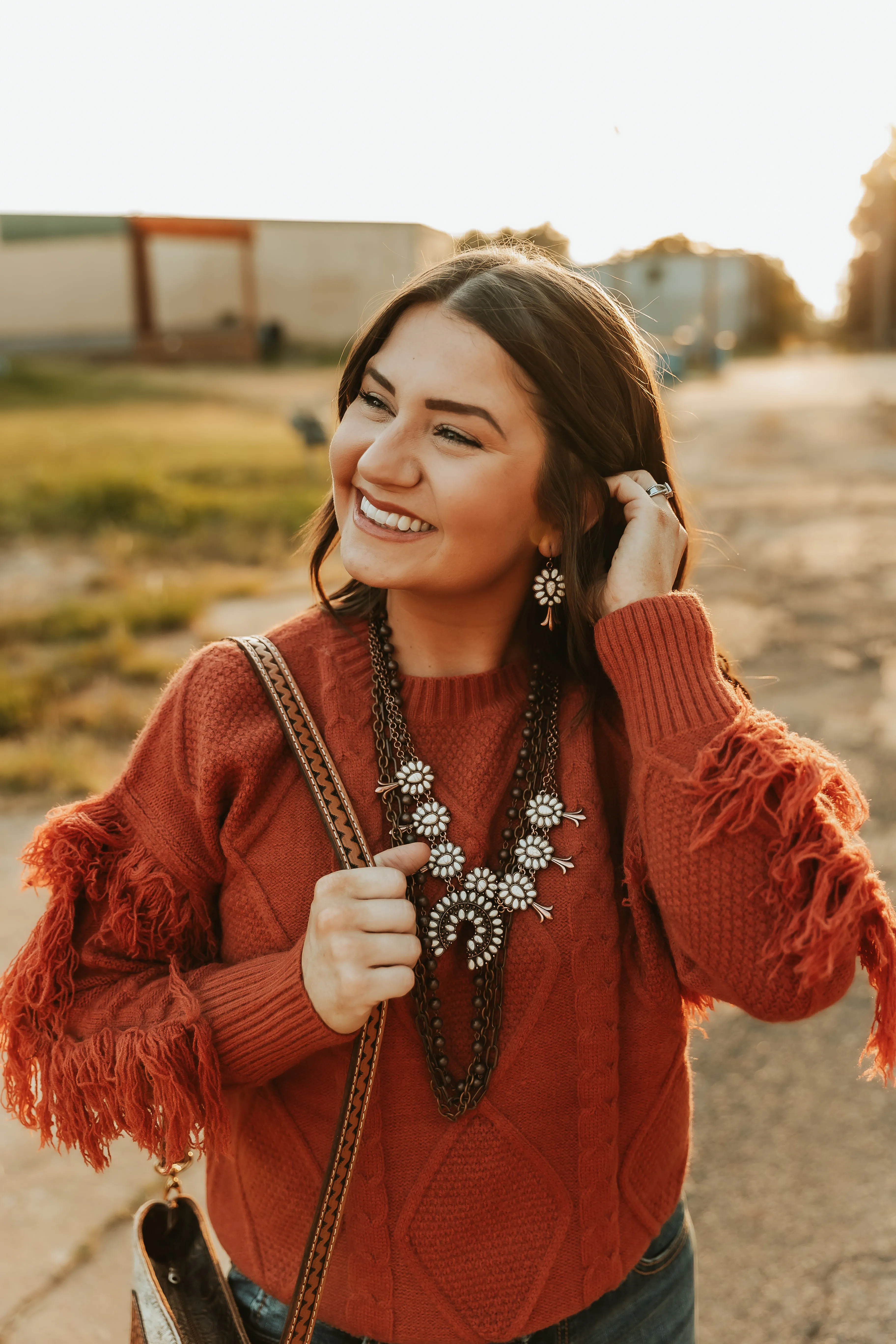 Copper multi strand necklace