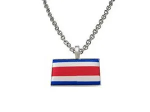 Costa Rica Flag Pendant Necklace
