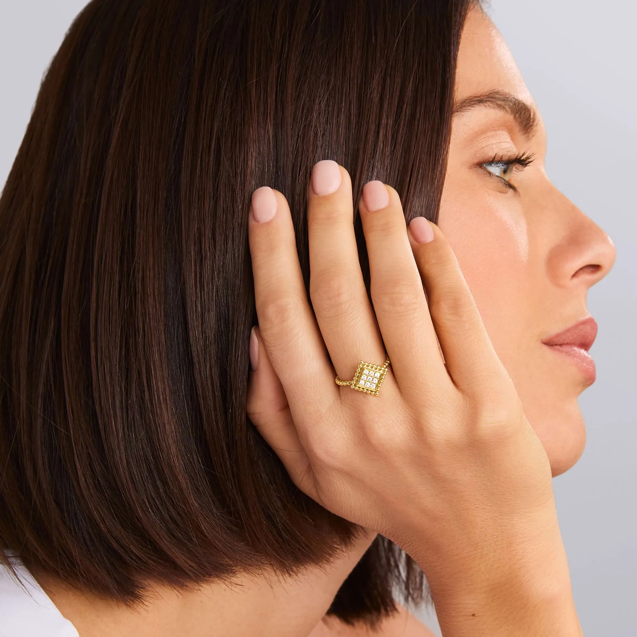 Covet Large 18K Gold Diamond Ring