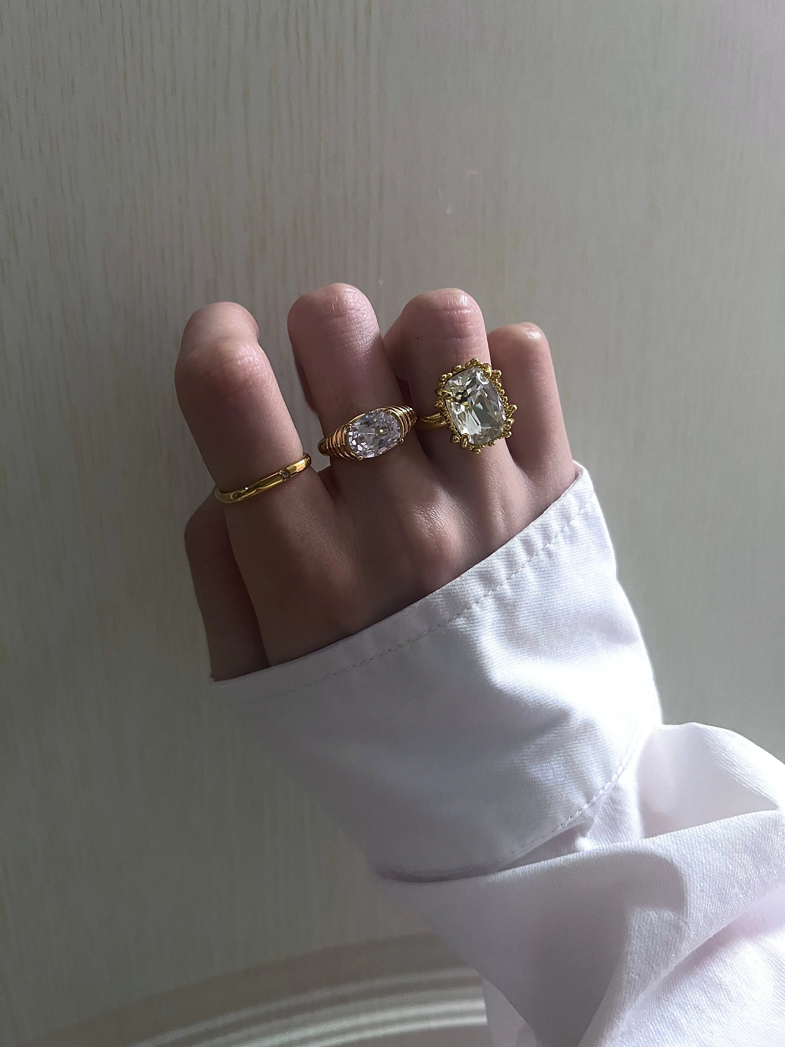 Croissant Gemstone Ring