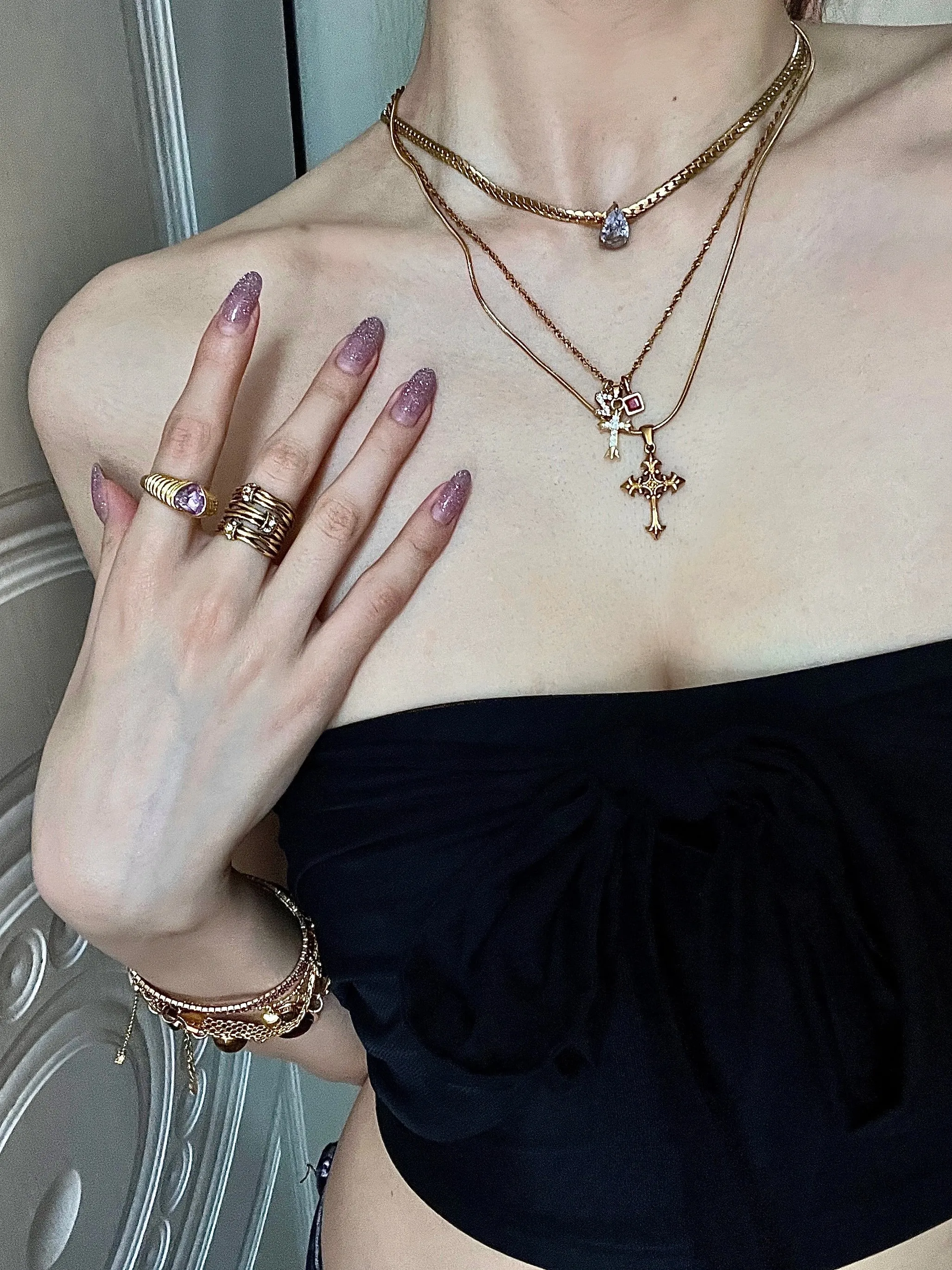 Croissant Gemstone Ring