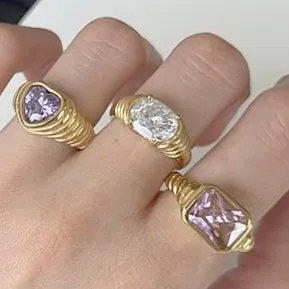 Croissant Gemstone Ring