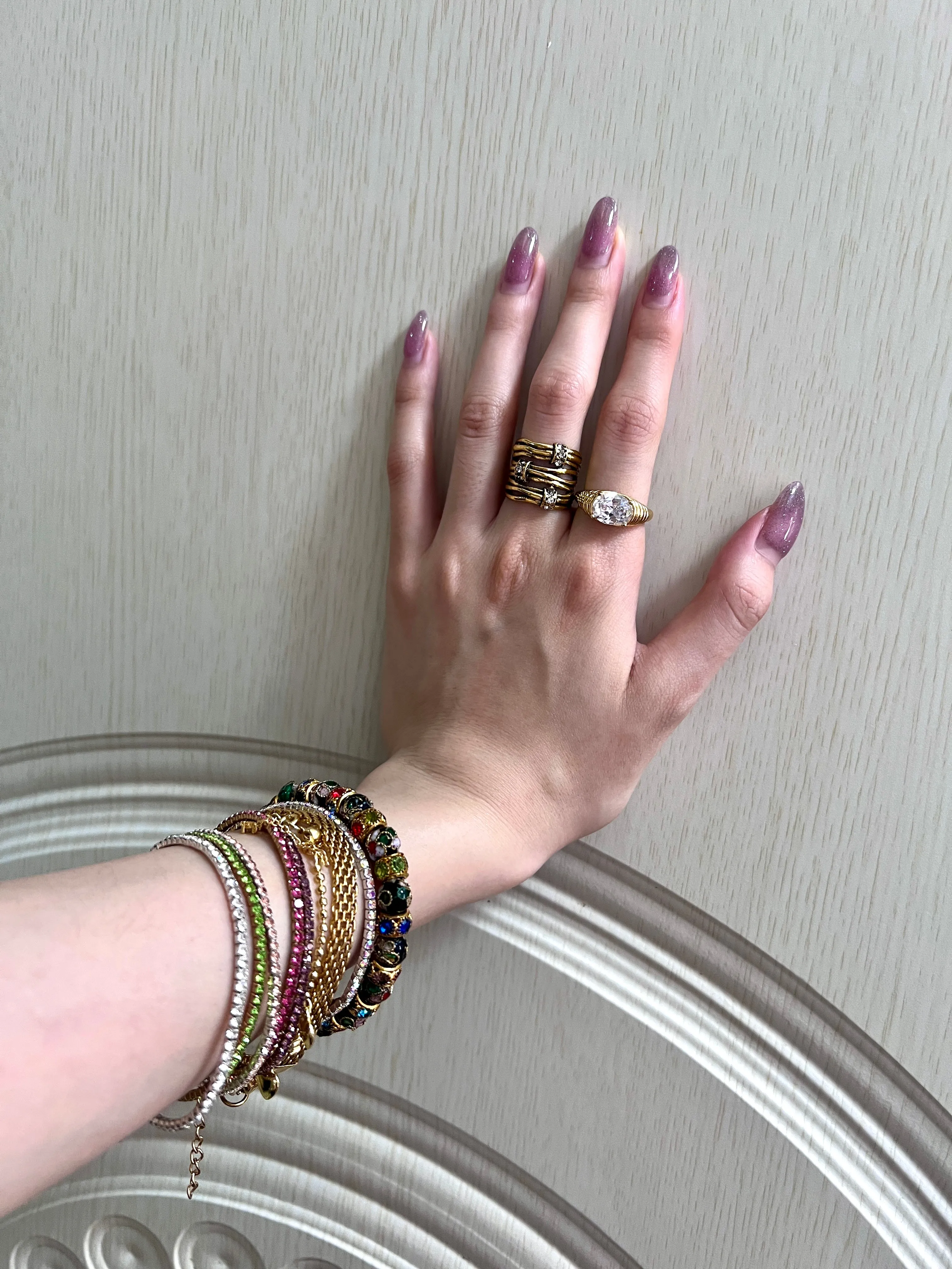Croissant Gemstone Ring