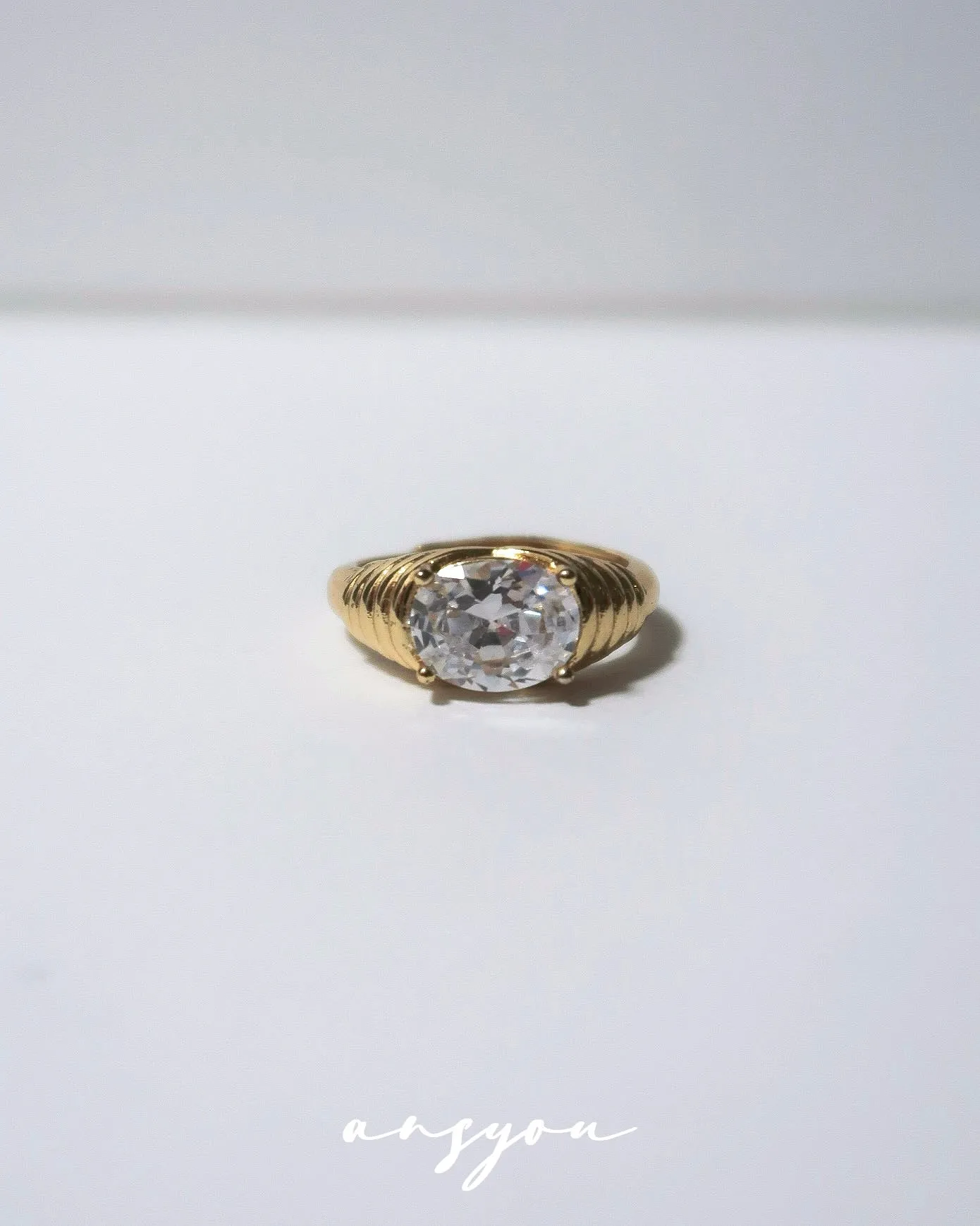 Croissant Gemstone Ring