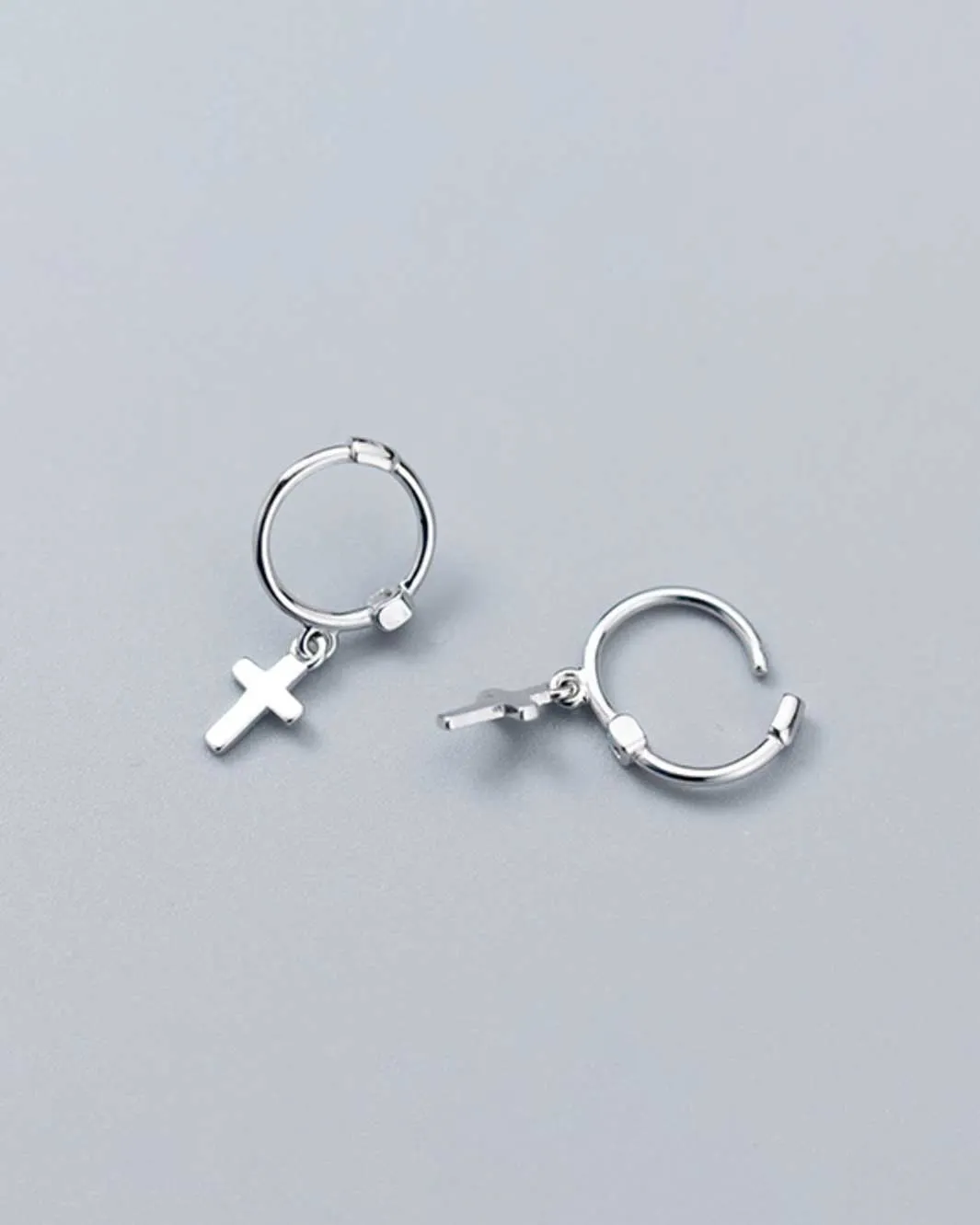 Cross Pendant Huggie Earrings