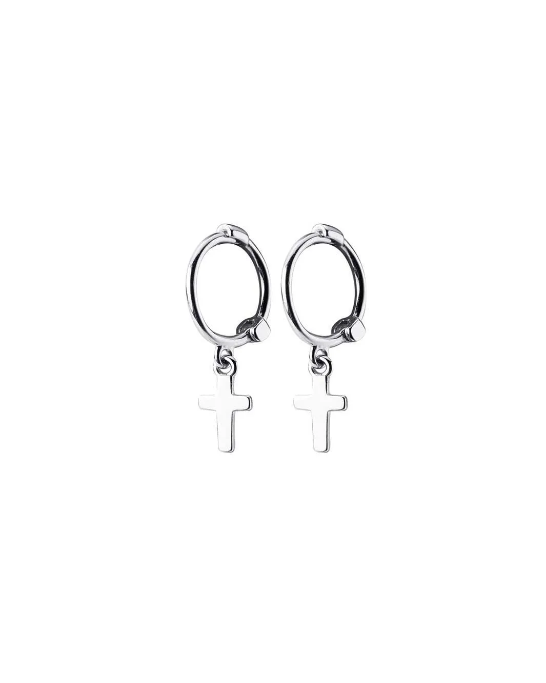 Cross Pendant Huggie Earrings