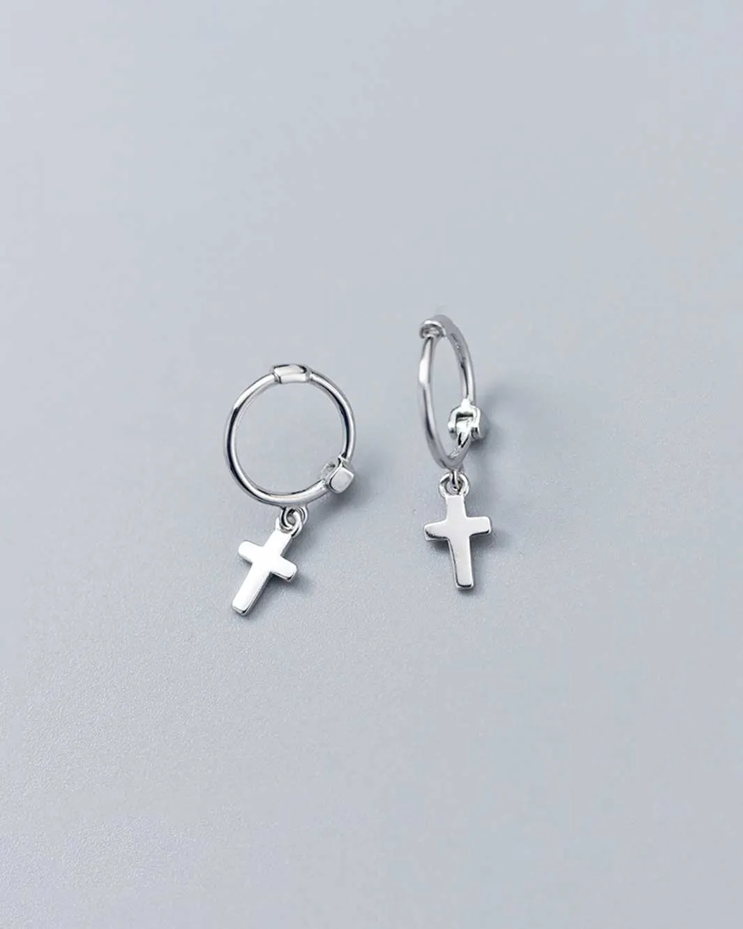 Cross Pendant Huggie Earrings