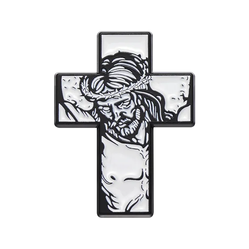 Crown Of Thorns Enamel Pin Custom Jesus Cross Religious Belief Brooches Lapel Badges Christianity Easter Jewelry Gift For Friend