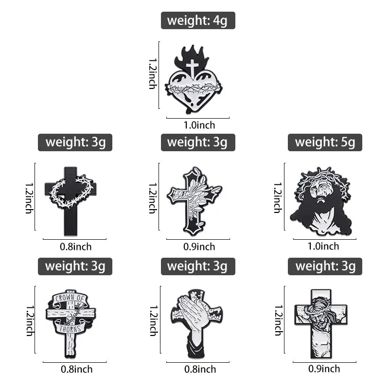 Crown Of Thorns Enamel Pin Custom Jesus Cross Religious Belief Brooches Lapel Badges Christianity Easter Jewelry Gift For Friend