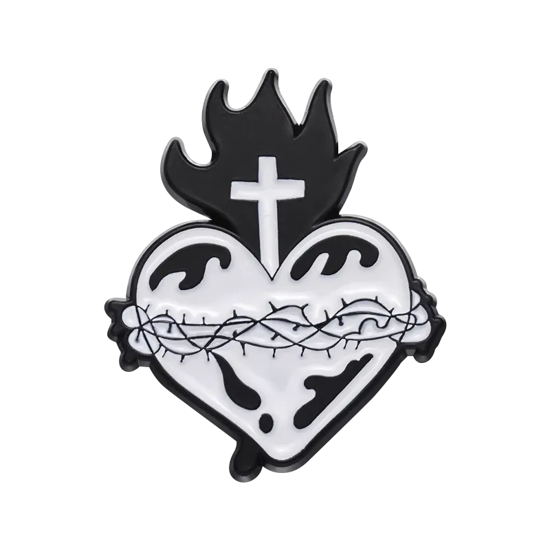 Crown Of Thorns Enamel Pin Custom Jesus Cross Religious Belief Brooches Lapel Badges Christianity Easter Jewelry Gift For Friend