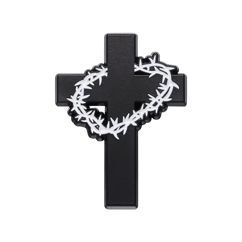 Crown Of Thorns Enamel Pin Custom Jesus Cross Religious Belief Brooches Lapel Badges Christianity Easter Jewelry Gift For Friend