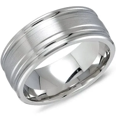 Crown Ring White Cobalt Wedding Band