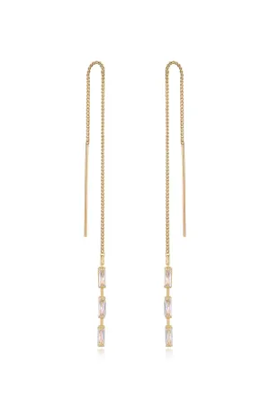 Crystal Baguette Threader Earrings