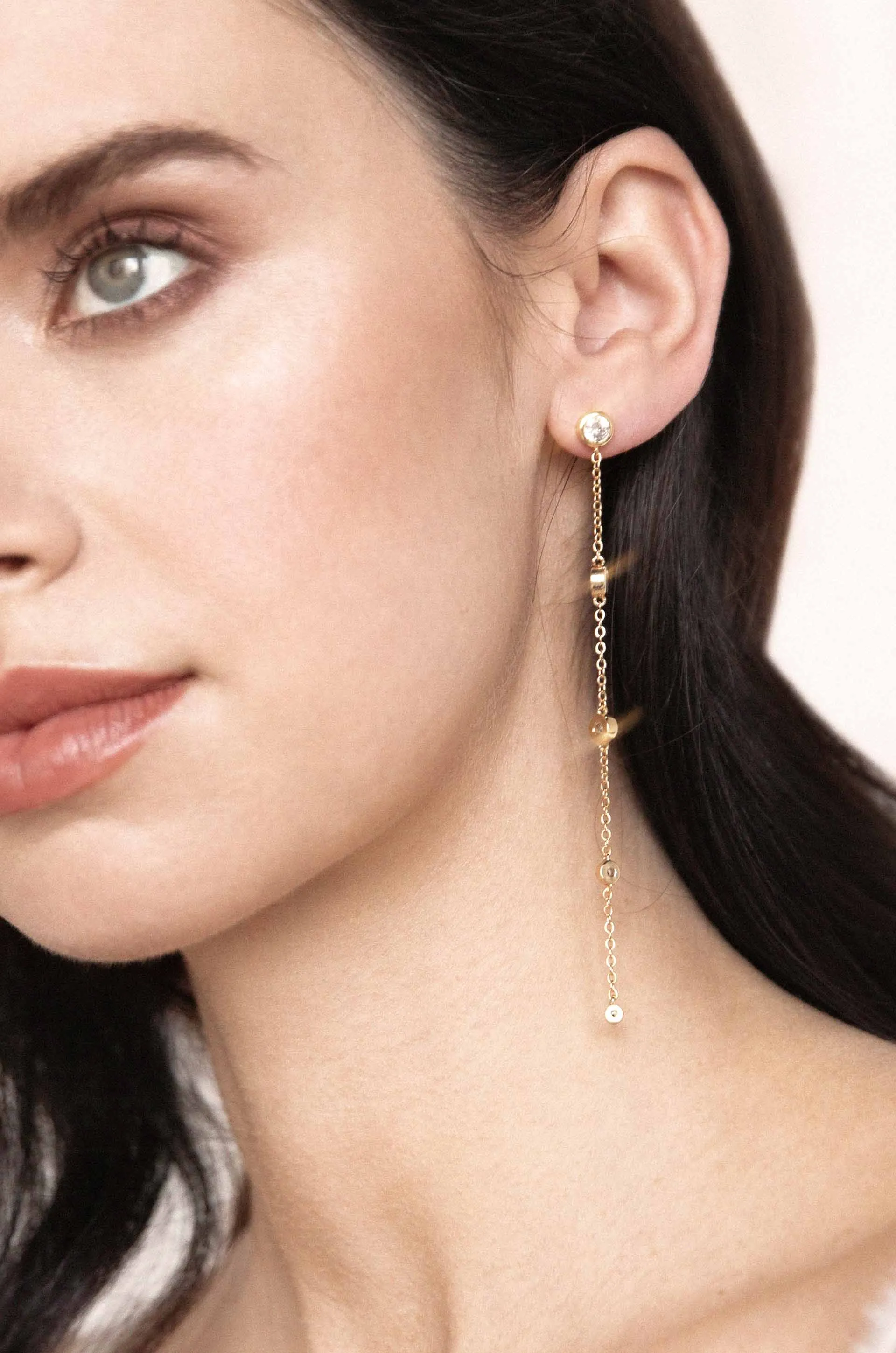 Crystal Dots Drop Earrings