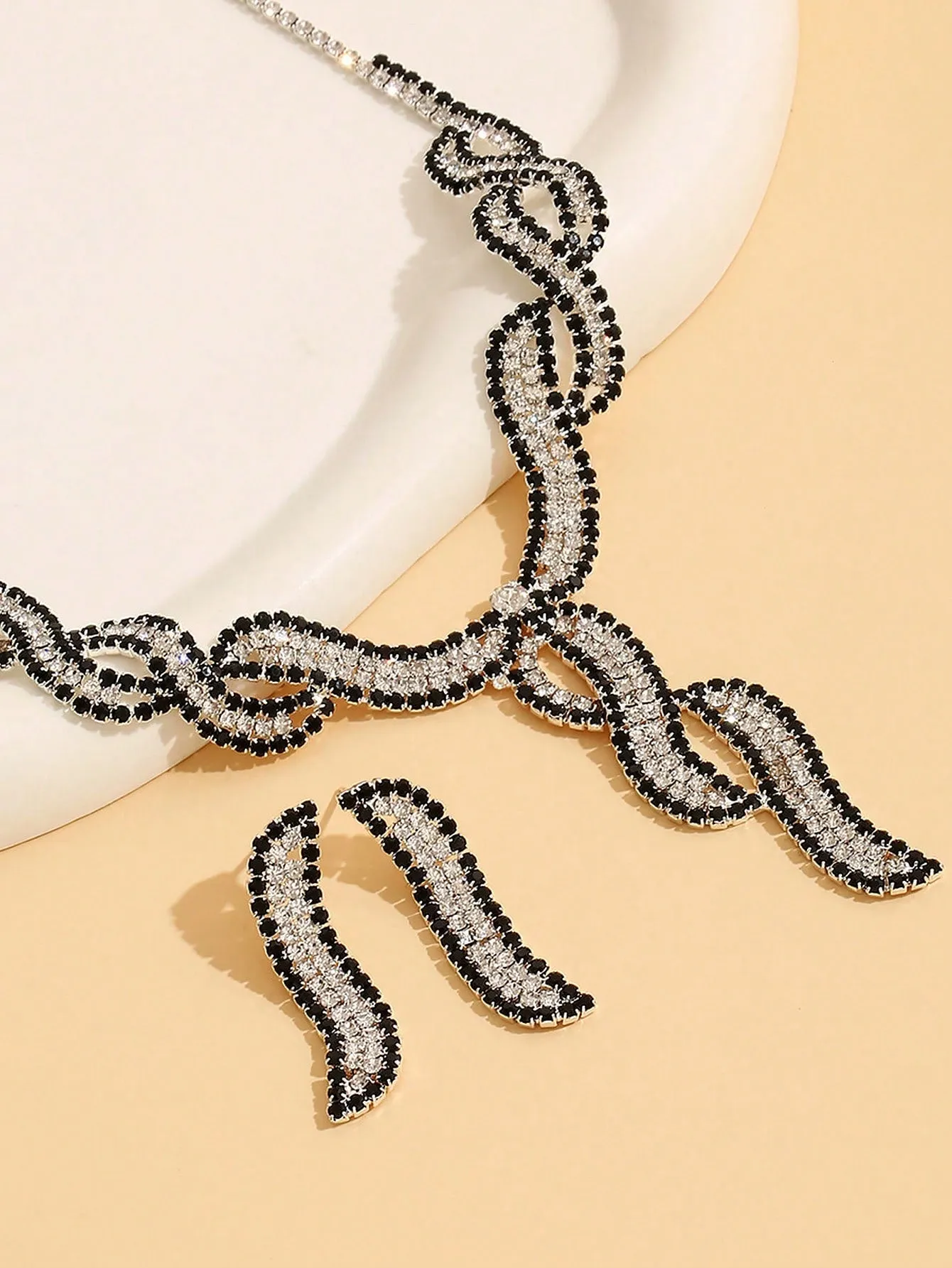 Crystal Leaf Cluster Flower Decor Jewelry Sets