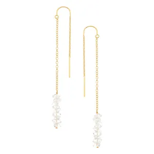 Crystal Linear Thread Thru Earrings