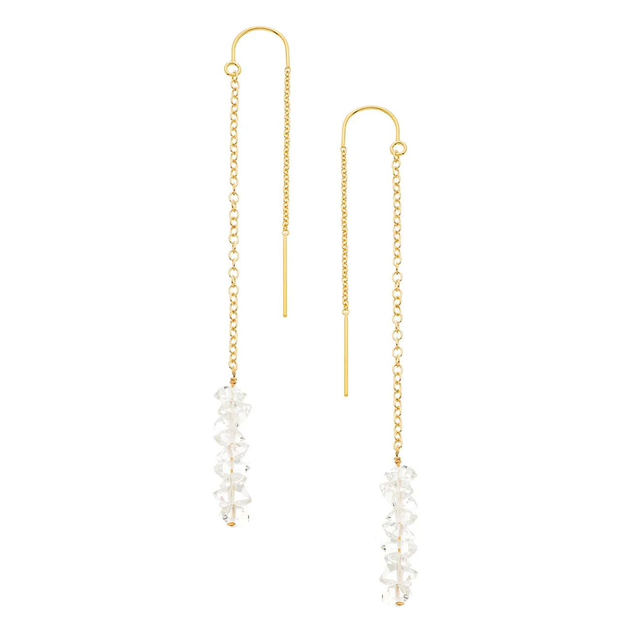 Crystal Linear Thread Thru Earrings
