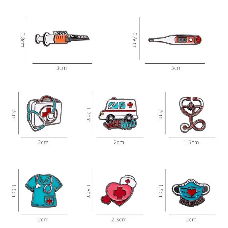 Cute Cartoon Medical Items Collection Enamel Brooch Creative