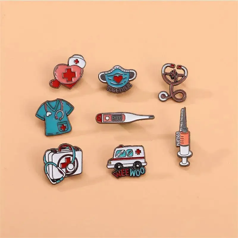 Cute Cartoon Medical Items Collection Enamel Brooch Creative