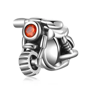 Cycolinks 925 Sterling Silver Motorbike Gem Charm