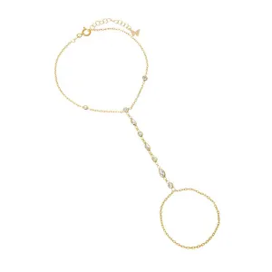CZ Multi-Shape Stone Hand Chain Bracelet