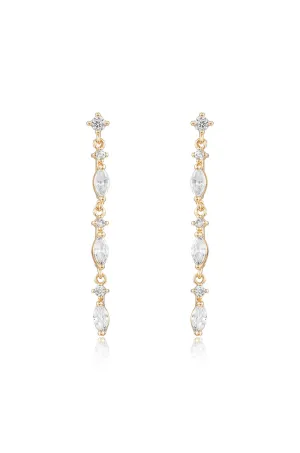 Dainty Linear Crystal Drop Earrings