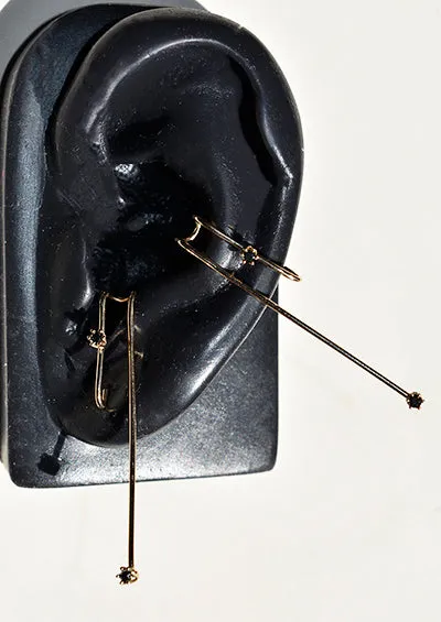 Dama Diamond Drama Gold  Suspender  Earrings