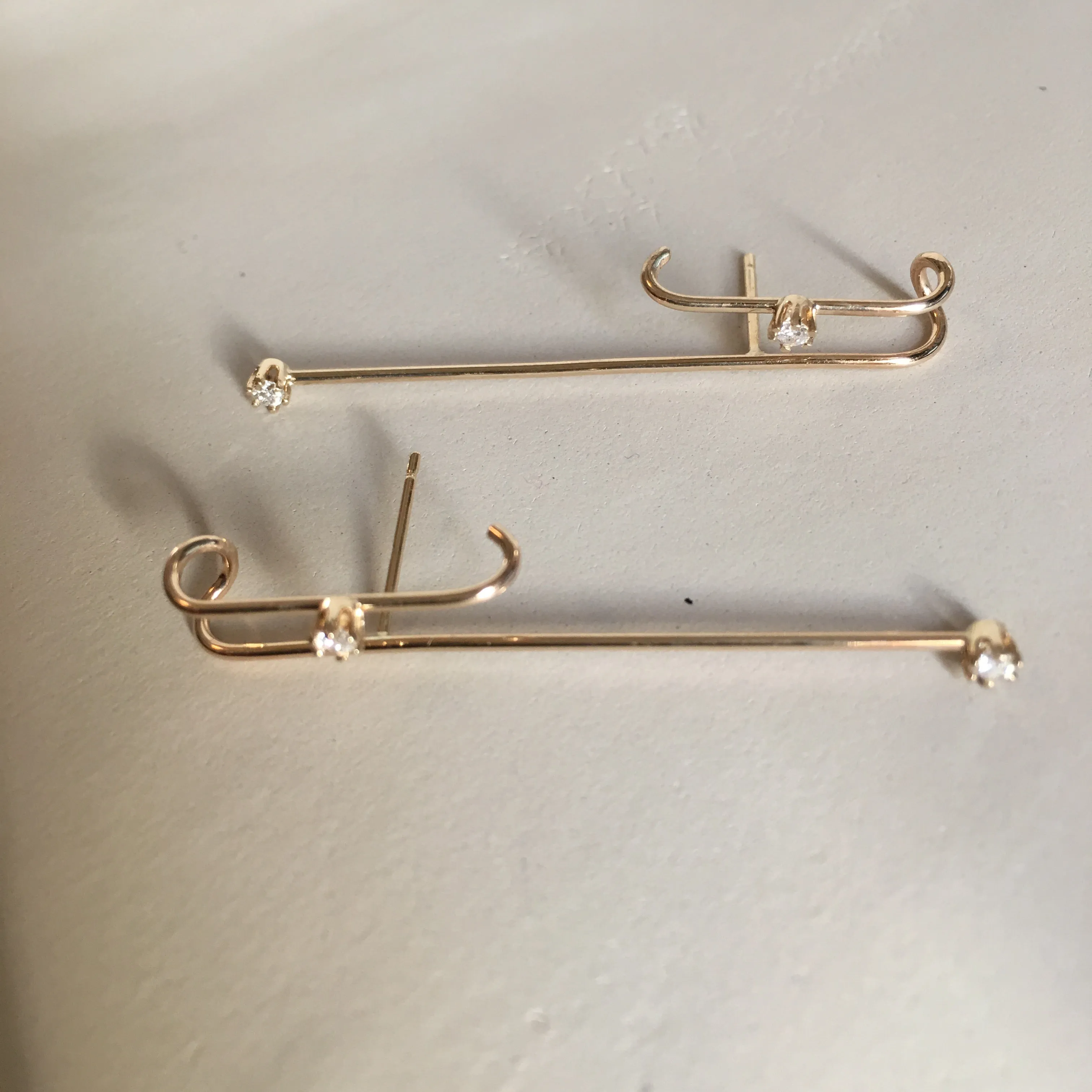 Dama Diamond Drama Gold  Suspender  Earrings