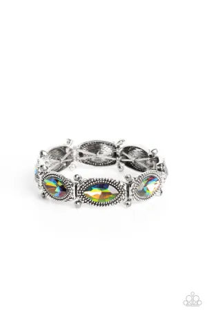 Dancing Diva - Multi - Oil Spill Marquise Cut Gem Paparazzi Stretchy Bracelet