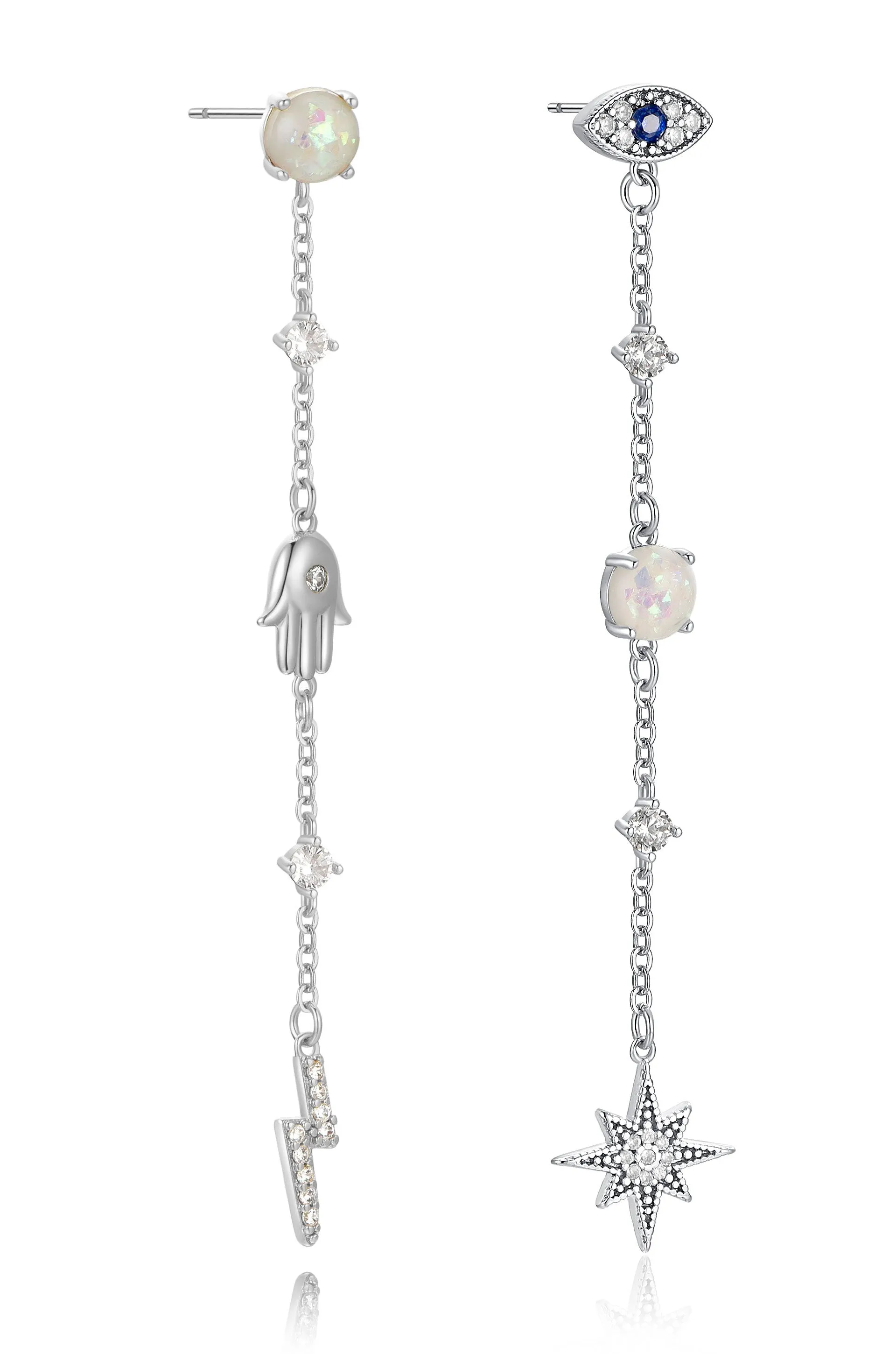 Dangle Opal and Charms Earrings