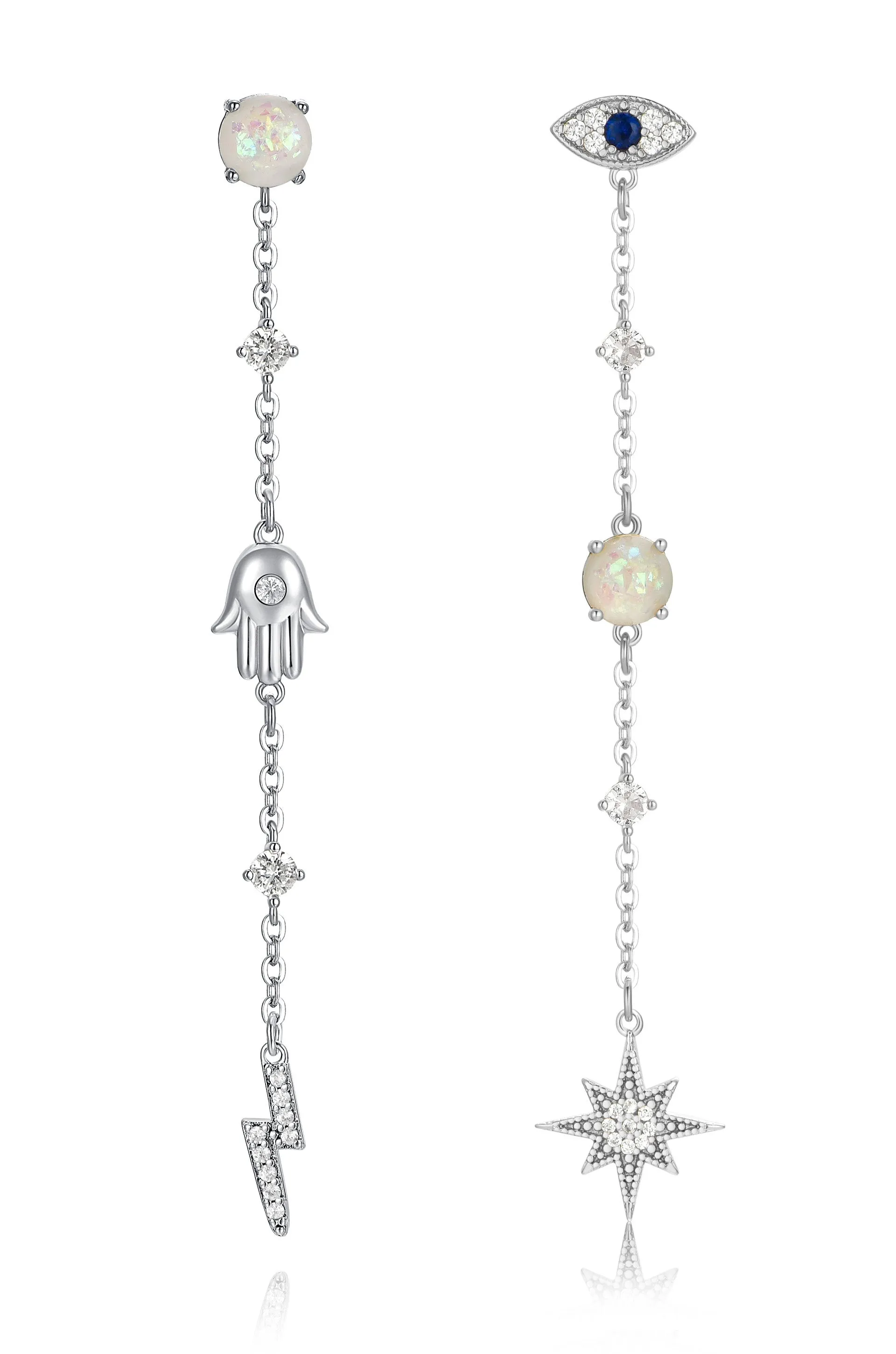 Dangle Opal and Charms Earrings