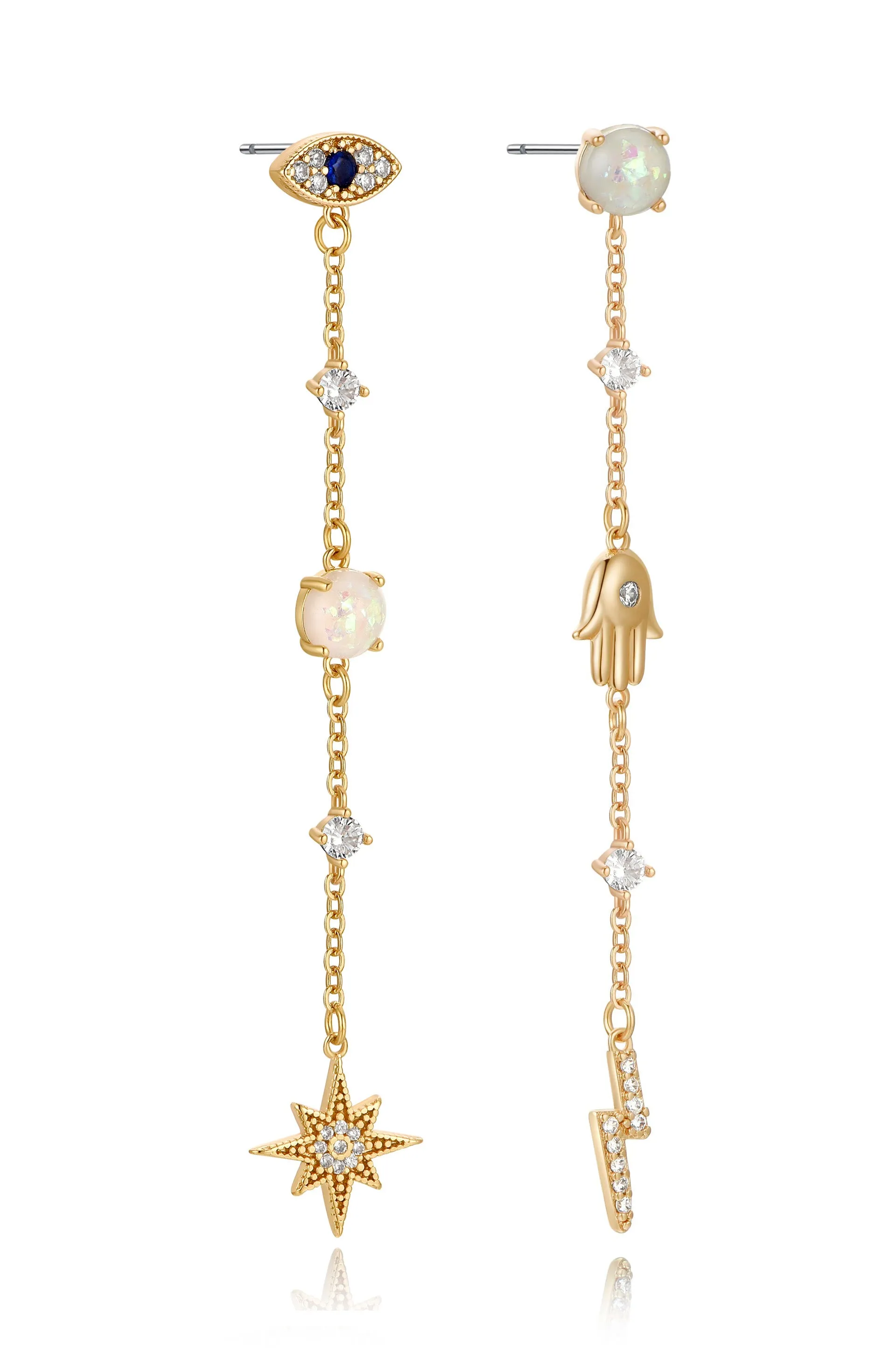 Dangle Opal and Charms Earrings