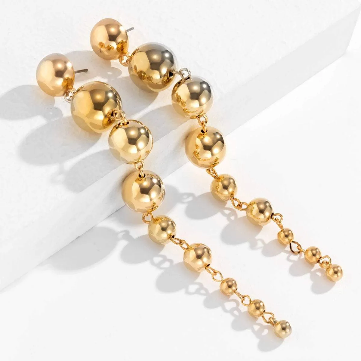 Dangling Steel Ball Chain Earrings