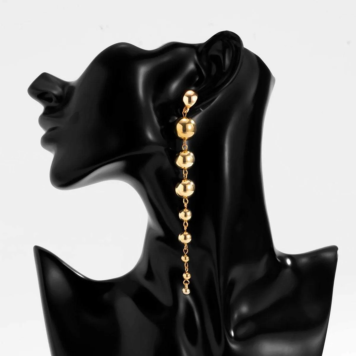 Dangling Steel Ball Chain Earrings
