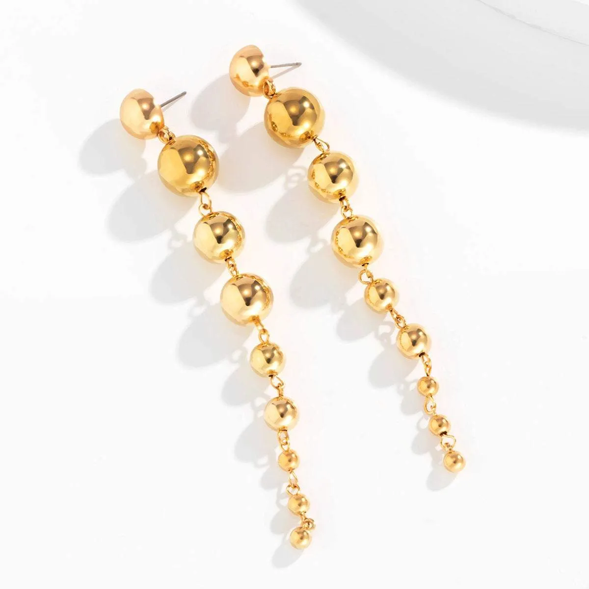 Dangling Steel Ball Chain Earrings