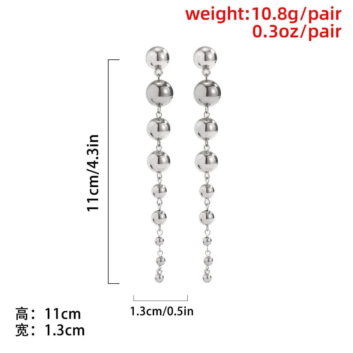 Dangling Steel Ball Chain Earrings