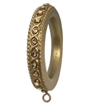 Decorative Drapery Ring with Crystals for 2" Wood Pole