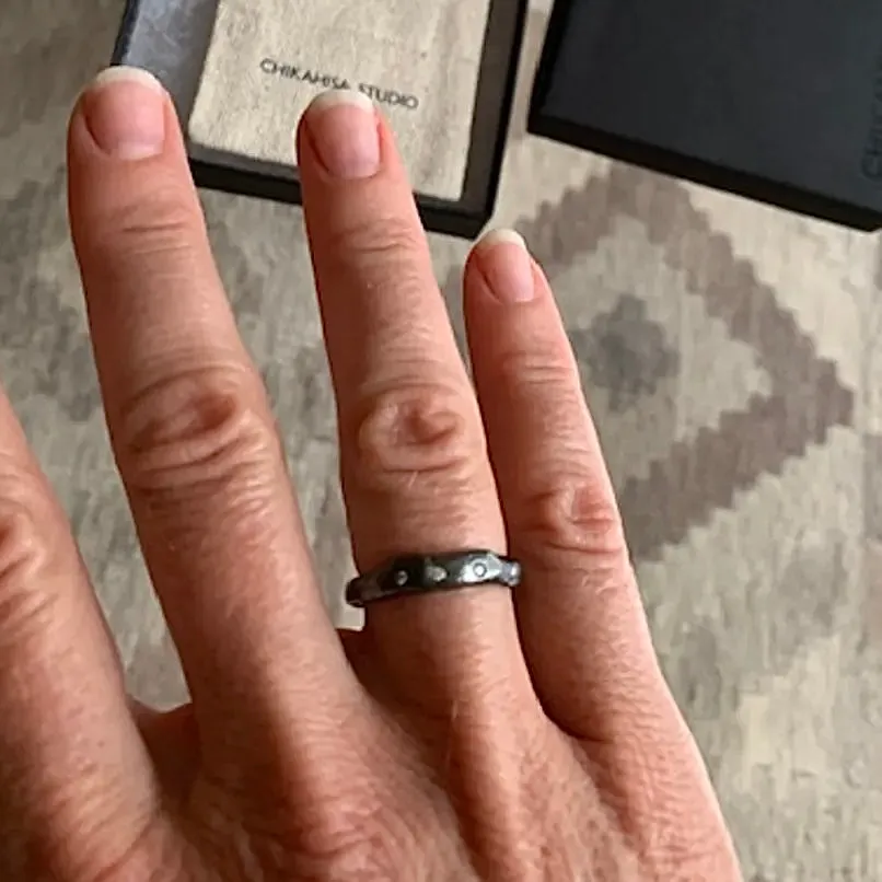 Deep Mystic Ring with Diamonds