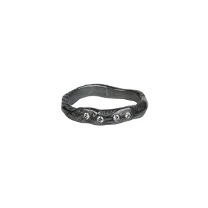 Deep Mystic Ring with Diamonds