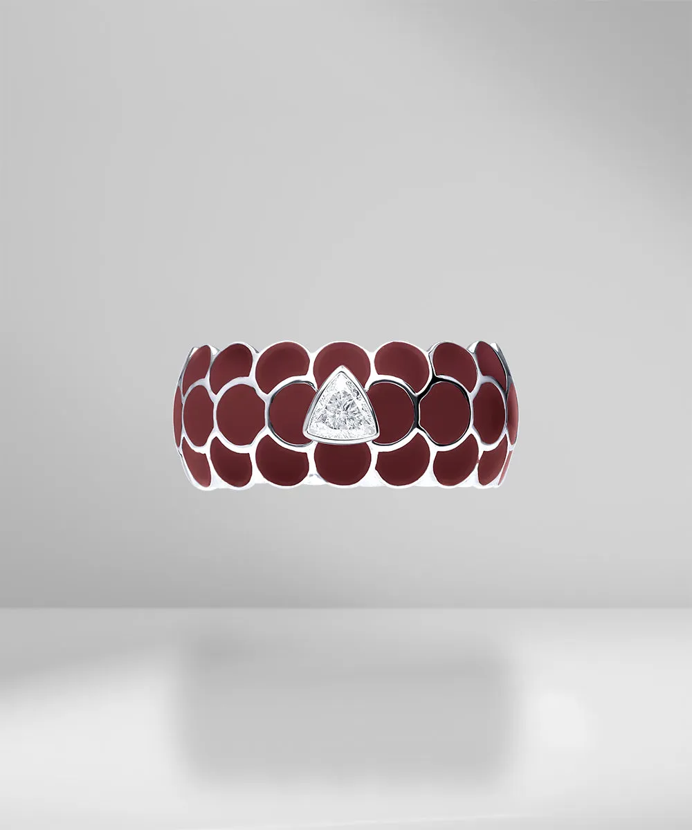 Design Enamel Rings with Trillion Diamonds