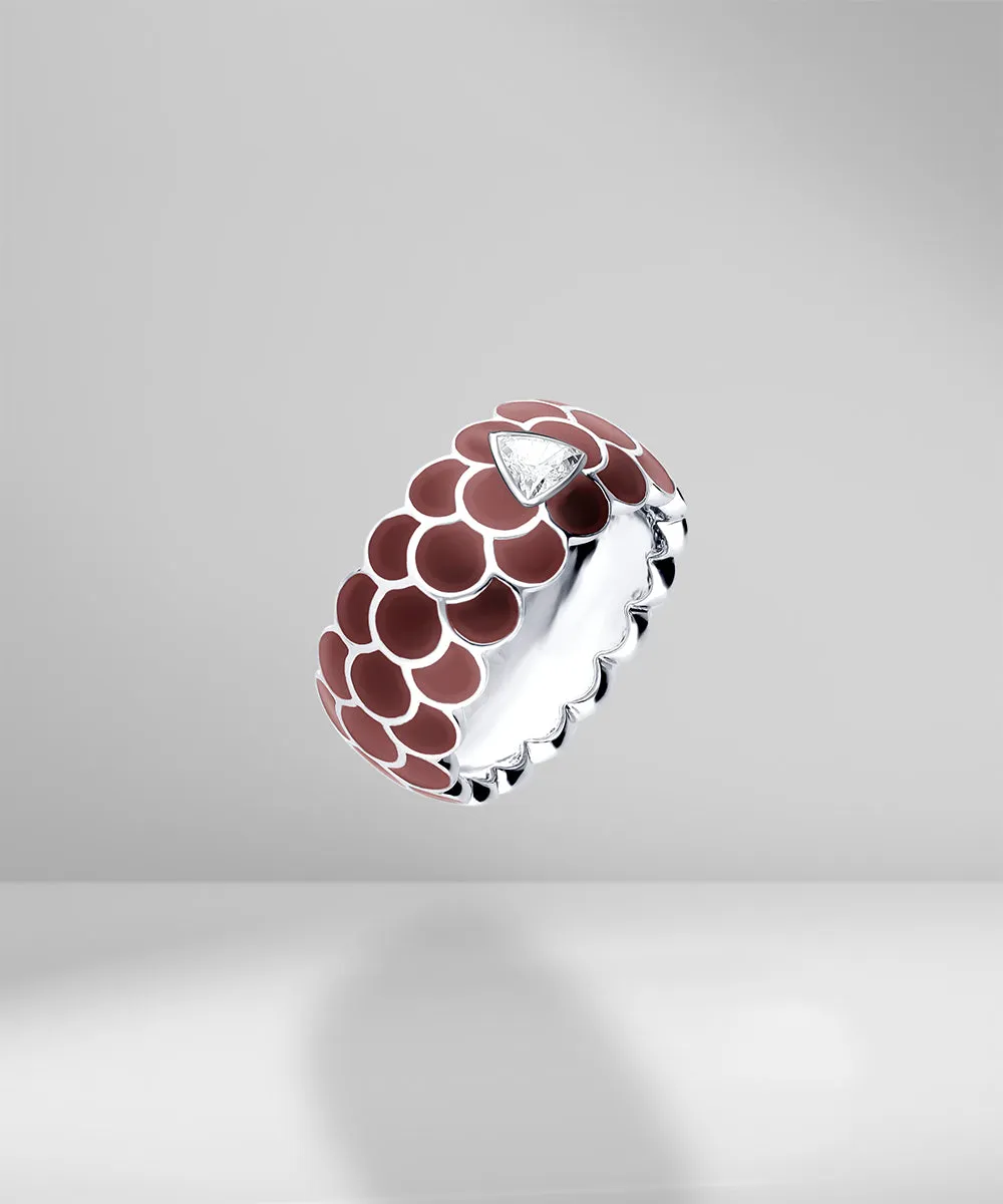 Design Enamel Rings with Trillion Diamonds