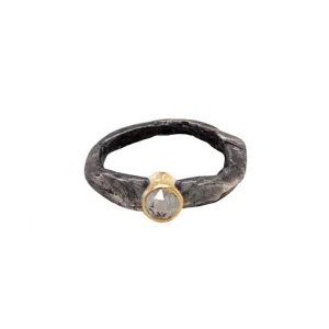 Devotion Ring in Oxidized Silver with Salt & Pepper Diamond