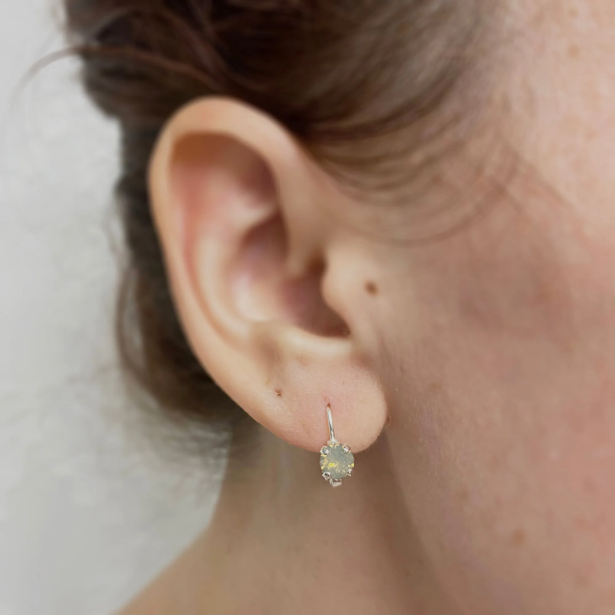Diamante Leverback Earrings • 5mm